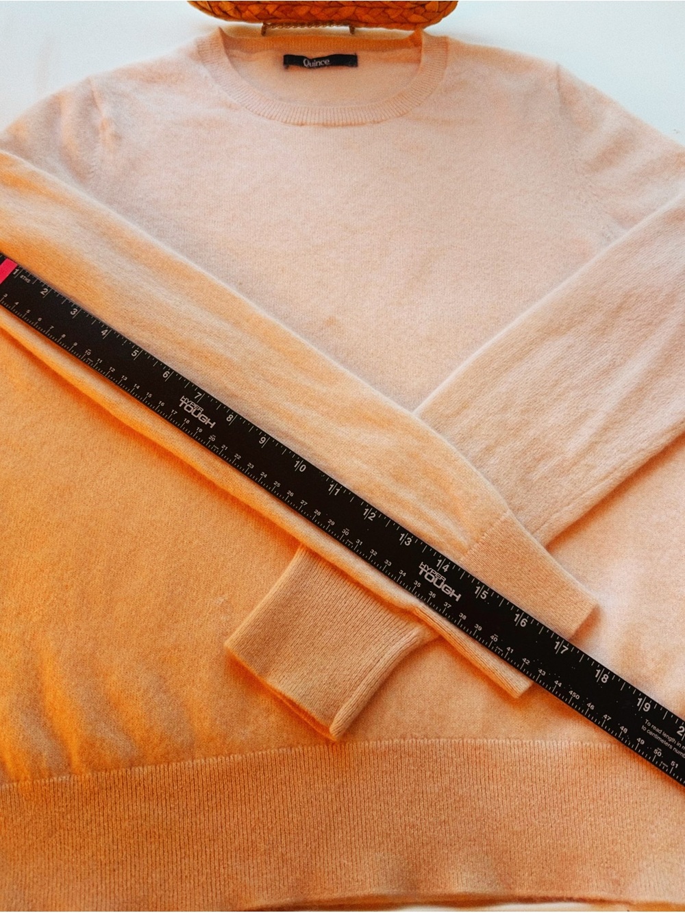 🩰🍓 Quince • 100% Mongolian Cashmere • Light Ballerina Pink Crewneck (Mended) - Picture 8 of 8